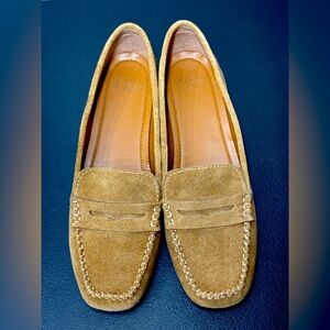 Brown Suede Loafers by Donald Pliner